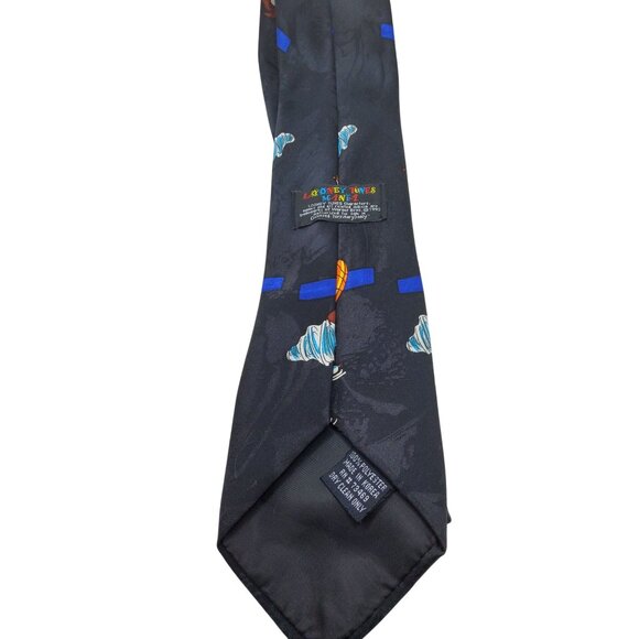 Vintage 1992 Looney Tunes Taz Basketball Character Mens Silk Necktie - Picture 2 of 2